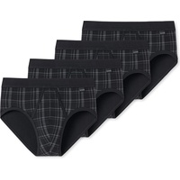 Schiesser, Herren, Unterhosen, Herren Slips mit Eingriff, Schwarz, (L, 4er Pack)