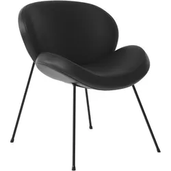 2er-Set Designerstuhl | Leder | Schwarz | Hotelstuhl