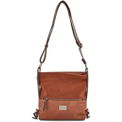 TOM TAILOR Damen TTELIN M Umhängetasche mit Material-Mix, braun, Uni, Gr. ONESIZE