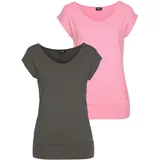 H.I.S. Funktionsshirt H.I.S, Damen, Gr. 32/34, bunt (anthrazit, rosa), Obermaterial: 87% Polyester, 13% Elasthan, figurumspielend hüftlang, Shirts Funktionsshirt, ärmellos, figurfreundlicher Schnitt, ideal für Sport und Wandern