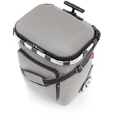 reisenthel carrycruiser Plus in Herringbone Grey – Tragbarer Einkaufstrolley mit Kühlfach, Schultergurt und herausnehmbarer Netz-Innentasche – Obermaterial aus recycelten PET-Flaschen