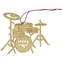 mugesh Anhänger Schlagzeug Pappelholz - Schönes Geschenk für Musiker
