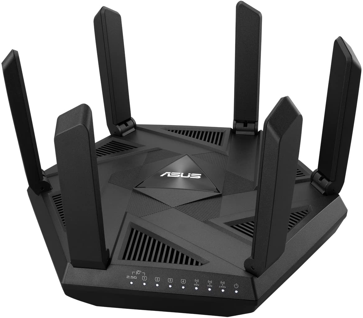 ASUS RT-AXE7800 Tri-Band WiFi 6E (802.11ax) kombinierbarer Router (Tethering als 4G und 5G Router-Ersatz, neues 6GHz-Band, AiProtection Pro, 2.5G Port, Link Aggregation, AiMesh)