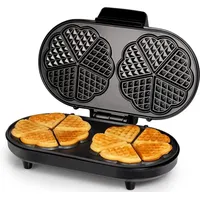 Doppel Waffeleisen 10 dünne herzförmige Waffeln 2x Ø16cm Herzchen Waffelbäcker