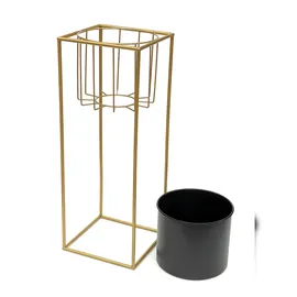 DanDiBo Ambiente Blumenhocker 26 x 70 x 26 cm Gold Schwarz