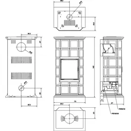 Kratki Nadia Milano Kamineinsatz Stahl Schwarz/Abdeckplatte Weiß
