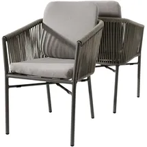 Destiny Lucca Gartensessel 55 x 62 x 76 cm taupe 2er Set