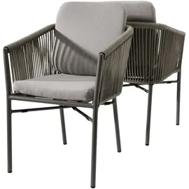 Destiny Lucca Gartensessel 55 x 62 x 76 cm taupe 2er Set
