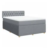 vidaXL Boxspringbett 140 x 200 cm Hellgrau