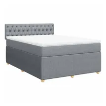 vidaXL Boxspringbett 140 x 200 cm Hellgrau