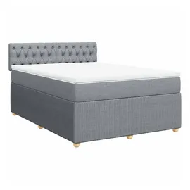 vidaXL Boxspringbett 140 x 200 cm Hellgrau