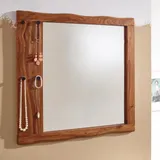 FineBuy Wandspiegel 80 x 80 cm Braun