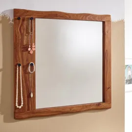 FineBuy Wandspiegel 80 x 80 cm Braun