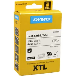 Dymo XTL Schrumpfschlauch 1868809  schwarz auf weiß  6mm x 2,9m