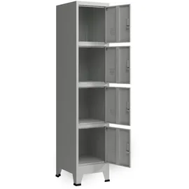[en.casa] Schließfachschrank Stahl 180x38x45 cm Grau abschließbar