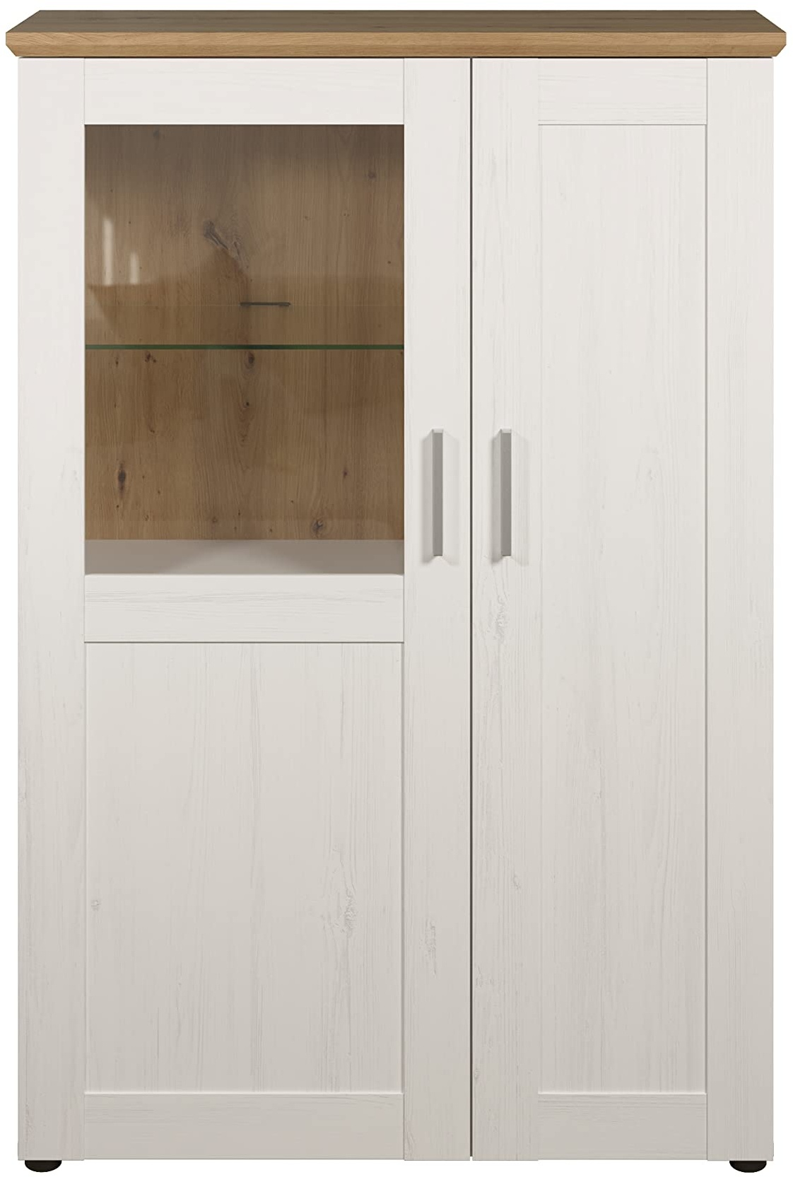 trendteam smart living - Vitrine Schrank Wohnzimmerschrank - Wohnzimmer - Shade - Aufbaumaß (BxHxT) 95 x 140 x 38 cm - Farbe Andersen Pine weiß mit Artisan Eiche - 196103557