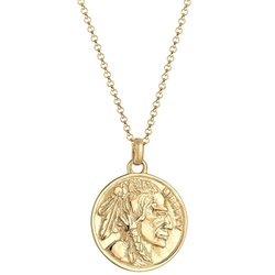 Elli Münze Plättchen Vintage Boho Festival 925 Silber goldfarben Damen 