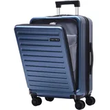 TydeCkare Handgepäck Koffer mit Laptoptasche mit Frontöffnung, 20 Zoll ABS+PC Leicht Hartschalenkoffer, TSA Schloss, Reißverschluss, 4 360°Schwenkrollen, 6 Farben (Eisblau/M/45L)