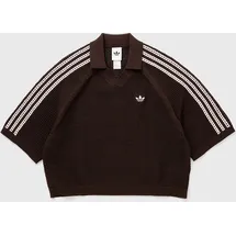 adidas Knitted Crochet Polo Braun M