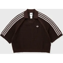 adidas Knitted Crochet Polo Braun M
