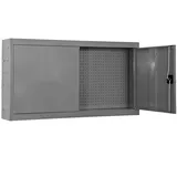 Proregal Werkzeugschrank hängend AMEGO | HxBxT 65x120x27,5cm | Metall | Abschließbar | Grau | Werstattschrank Hängeschrank