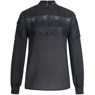 Set Langarmbluse Bluse mit Seidenanteil schwarz 34