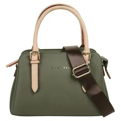 Henkeltasche BUGATTI "ELLA", Damen, Gr. B/H/T: 22cm x 17cm x 7cm onesize, grün, Kunstfaser, unifarben, Taschen