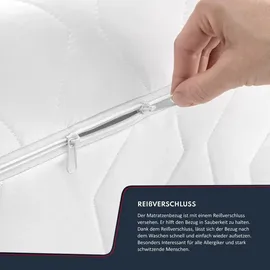 Fdm Matratze 180x200 cm Taschenfederkern Höhe 16 cm H3 Schaumstoffmatratze 7-Liegezonen Öko Tex Allergikergeeignet Bezug Waschbar Abnehmbar