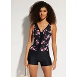 bonprix Badeanzug Damen Schwarz 52