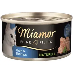 Katzen - Nassfutter MIAMOR Adult Feine Filets Naturell Thun & Shrimps, 80 g