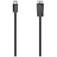 Hama USB-C-Kabel, USB-C-Stecker - Micro-USB-St., USB 3.2 Gen1, 5 Gbit/s, Männlich Gerade C auf Micro-USB A 0,75 m (Schwarz)
