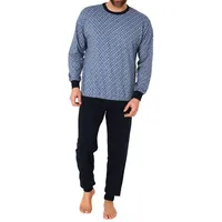 normann Schlafanzug langarm Bündchen Blau 48