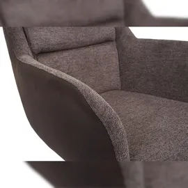 Mendler 2er-Set Esszimmerstuhl HWC-K33, Küchenstuhl Stuhl, drehbar Auto-Position, Stoff MVG Kunstleder, braun-dunkelbraun