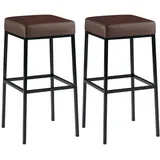 CLP 2er Set Barhocker Montreal Kunstlederbezug schwarz/braun