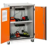 Cemo GmbH Premium Akku-Ladeschrank 89 x 111 x 66 cm lichtgrau/reinorange
