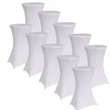 Baumarktplus 10er Set Stehtischhusse 60 cm Weiß Tischdecke Husse Bistrotisch Decke