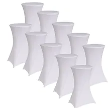 Baumarktplus 10er Set Stehtischhusse 60 cm Weiß Tischdecke Husse Bistrotisch Decke
