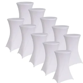 Baumarktplus 10er Set Stehtischhusse 60 cm Weiß Tischdecke Husse Bistrotisch Decke