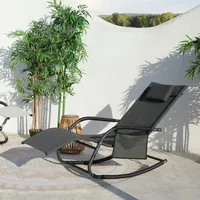 Svita FJON Deluxe Schaukelliege Gartenliege Liegestuhl Sonnenliege Seitentasche Kissen