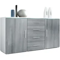Vladon Sideboard, Anthrazit, 139x72x35 cm, Wohnzimmer, Kommoden & Sideboards,