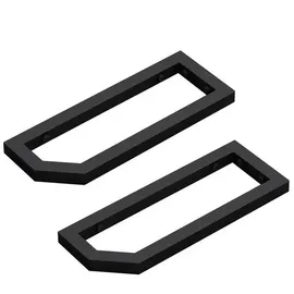 doporro Waschtischhalterung Waschtischkonsole Wandkonsole 43x2.5x15 cm rostfreie Edelstahl schwarz Wandhalter Träger Regalträger Regalhalter (2 Stück) WH04