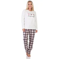 Normann Schlafanzug langarm Pyjama karierter Hose Jersey Übergrößen in
