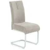 PRO.COM Schwingstuhl - Perlweiß Cordbezug Metallgestell