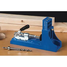 Kreg Jig K4 Starter Set ( K4 ) Tischler Komplettset Verbindungssystem aus Holz mit Bohrschablone K4, Stufenbohrer, Bit, Schrauben und Stopfen