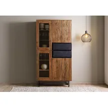 MASSIVMOEBEL24.DE Vitrine Sheesham 100x40x190 natur unbehandelt LICHTENBERG #106