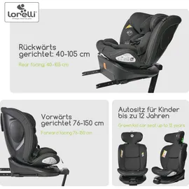 Lorelli Kindersitz Estate i-Size 40-150cm, Isofix Stützbein, Sitz 360 drehbar, grün