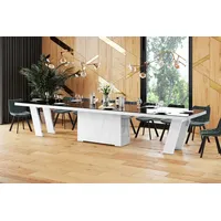 Design Esstisch Tisch HEG-111 Hochglanz XXL ausziehbar 160 bis 412 cm