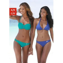 Triangel-Bikini-Top BUFFALO "Happy", Damen, Gr. 34, Cup A/B, blau, Microfaser, Polyamid, unifarben, Bikini-Oberteile, im schlichten Design