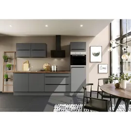 Impuls Küchen Küchenzeile 280 cm Grafit