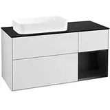 Villeroy & Boch Finion Waschtischunterschrank G692PDMT 120x60,3x50,1cm, Regal rechts Black matt lacquer, White matt lacquer